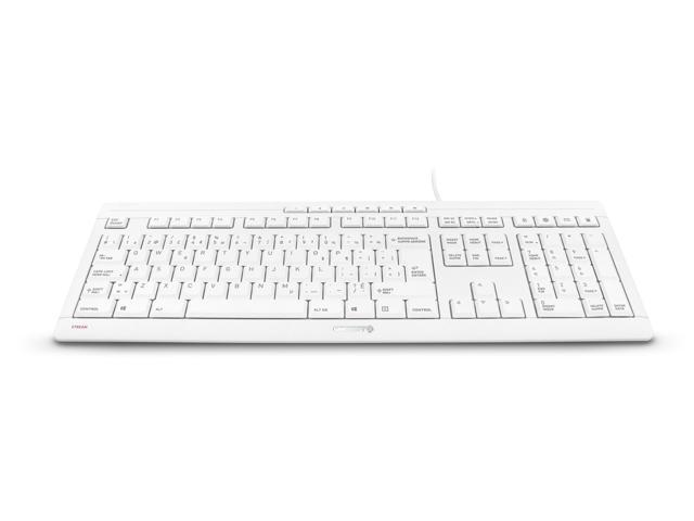 CHERRY STREAM KEYBOARD - Wired Quiet Keyboard - French Canadian - White Gray