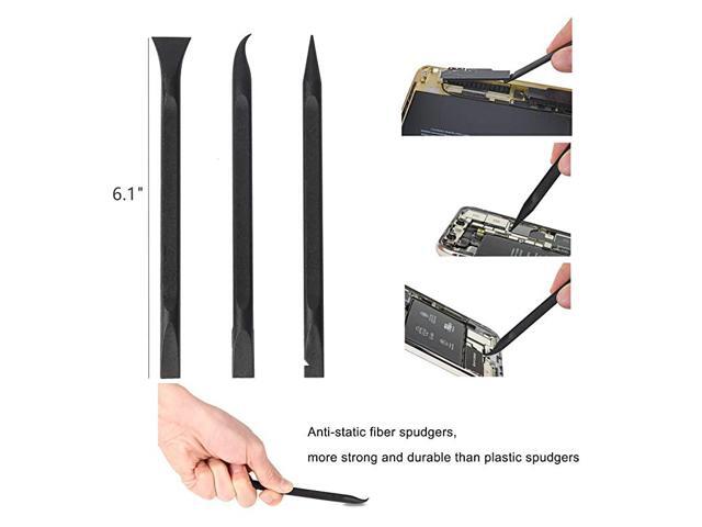 Professional Electronics Opening Pry Tool Repair Kit with Metal Spudger NonAbrasive Carbon Fiber Nylon Spudgers and AntiStatic Tweezers for...