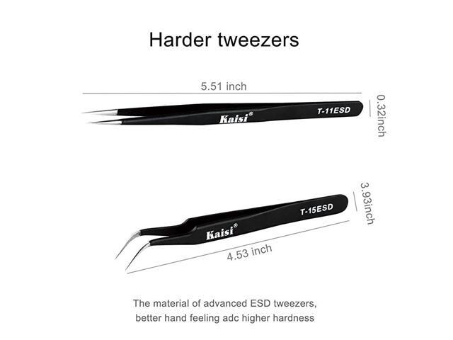 Professional Electronics Opening Pry Tool Repair Kit with Metal Spudger NonAbrasive Carbon Fiber Nylon Spudgers and AntiStatic Tweezers for...