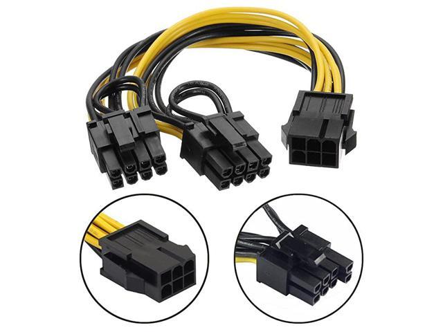6 Pin to Dual PCIe 8 Pin 6+2 Graphics Card PCI Express Power Adapter GPU VGA YSplitter Extension Cable Mining Video Card Power Cable 9 inches 2 Pack