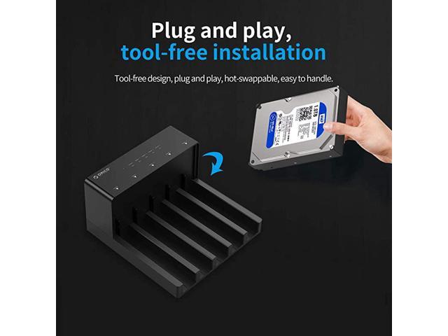 USB 30 to SATA External Hard Drive 5 Bay Docking Station with Duplicator Offline Clone Function for 25 or 35in HDD SSD Support 5X 10 TB