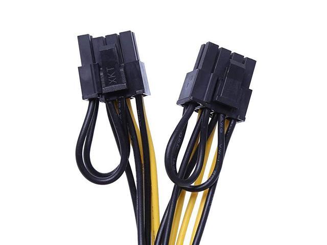 6 Pin to Dual PCIe 8 Pin 6+2 Graphics Card PCI Express Power Adapter GPU VGA YSplitter Extension Cable Mining Video Card Power Cable 9 inches 2 Pack