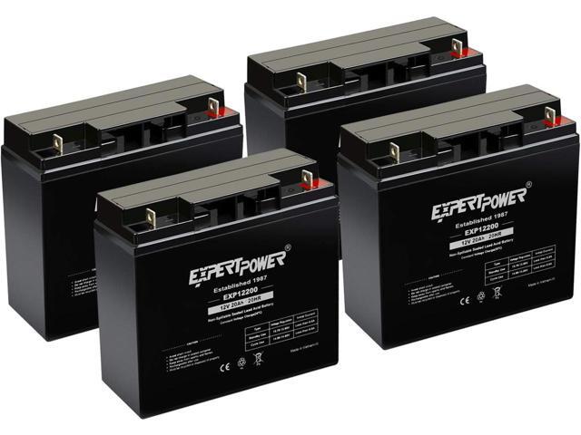 ExpertPower 4 Pack EXP12200 12V 20Ah - SLA Rechargeable 12V Battery for Ride on Toys, UPS, Lawn Mower, Generator, Medical Devices, Wheelchair,...