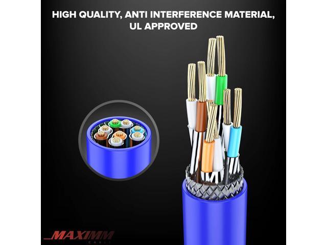Cat 7 Ethernet Cable 100 ft - High-Speed Internet & Network LAN Patch Cable, RJ45 Connectors - 100ft / Blue - Perfect for Gaming, Streaming, and More