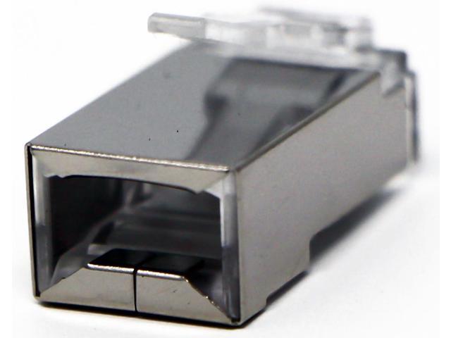 Tupavco TP806 Shielded RJ45 CAT5 CAT5E Crimp Connector (100 Pack Bag) 8P8C STP Ethernet Network Cable Plug Crimp Jack...