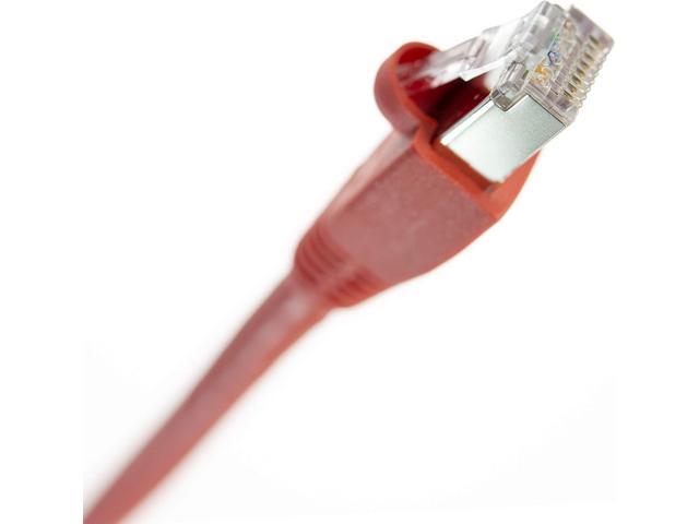 NTW Cat6 Ethernet Cable Shielded 50 FT RED Plated RJ45 Connector Internet LAN Wire Cable Cord for Modem Router PC Mac Laptop PS2 PS3 PS4 Xbox 360...