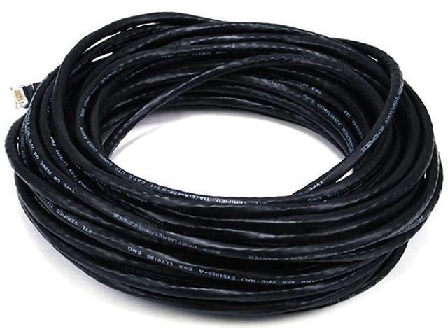Monoprice Cat5e Ethernet Patch Cable - 50 Feet - Black Network Internet Cord - RJ45, Stranded, 350Mhz, UTP, Pure Bare Copper Wire, 24AWG
