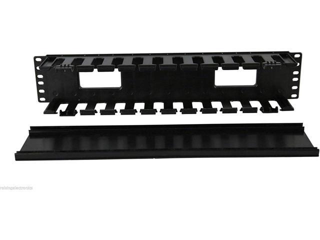 Raising Electronics 19 Inch 2U Rack Mount Cable Management Unit 12 Slots with Panel Plastic