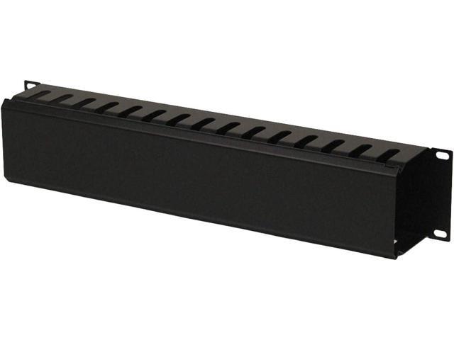 NavePoint 2U Metal Rack Mount Horizontal Cable Manager Duct Raceway for 19 Inch Server Rack