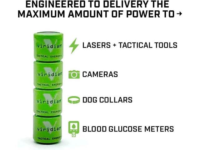 Viridian CR 1/3N Tactical Energy Plus Lithium Batteries, 3 Volt (Retail Pack of 4)