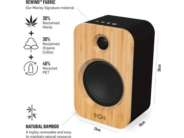 House of Marley Get Together Duo, Powerful Bookshelf Speakers with Wireless Bluetooth Connectivity and Sustainable Materials