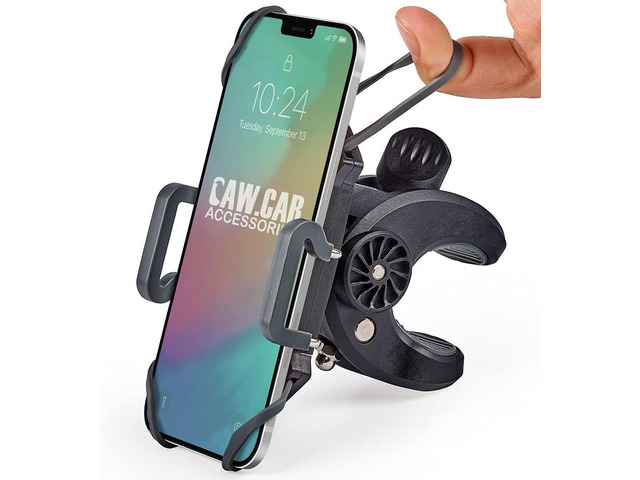 Bike & Motorcycle Phone Mount - For iPhone 14 (13, Xr, SE, Plus/Max), Samsung Galaxy S22 or any Cell Phone - Universal Handlebar Holder for ATV,...