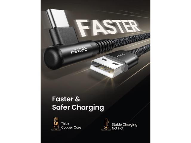AINOPE USB Type C Cable [4-Pack 3.3ft/3.3ft/6.6ft/10ft] 3.1A Fast Charging USB to USB C Cable, Nylon Braided USB C Charging Cable Compatible with...