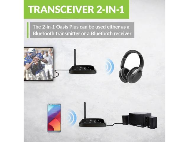 Avantree Oasis Plus Bluetooth Transmitter & Receiver for TV, Easy to Install, Soundbar PassThrough, aptX Low Latency & HD Audio Adapter for 2...