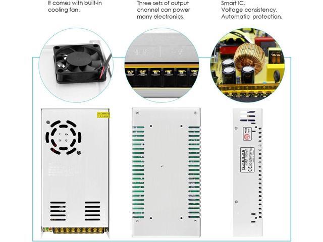 Aclorol 36V 10A 360W Switching Convert Power Supply Universal Regulated AC Adapter for LED Strip Pixel Lights CCTV Camera Security System Radio...