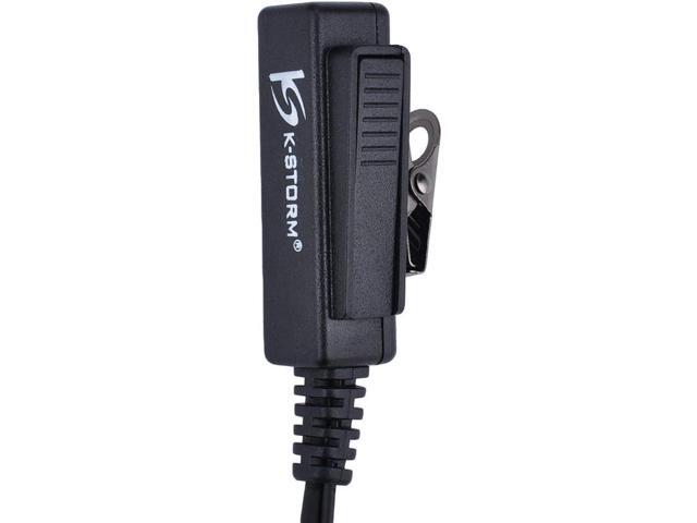 KS K-STORM Covert Acoustic Tube Walkie Talkie Earpiece Surveillance Headset with Mic Compatible with 2 Pin Kenwood Two Way Radio