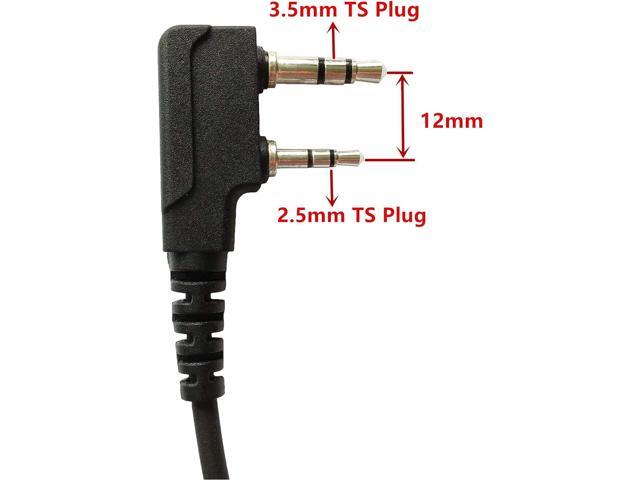 KS K-STORM Covert Acoustic Tube Walkie Talkie Earpiece Surveillance Headset with Mic Compatible with 2 Pin Kenwood Two Way Radio