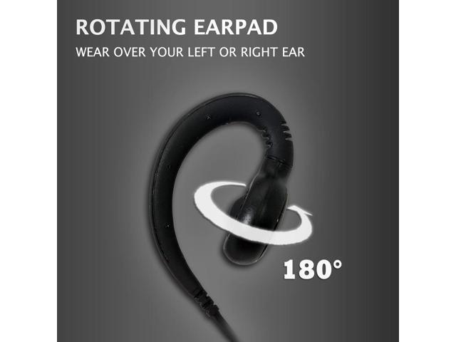 ProMaxPower C-Shape Swivel Ear Hanger Earpiece for Motorola Two-Way Radios XPR6550, XPR7550e, XPR7580e, MTP850, APX900, APX4000, APX6000