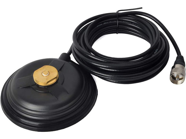 HYS TC-110NMO CB/VHF/UHF/HF Ham Radio Antenna Magnet Mount NMO Connection Style W/5M(16.4ft) RG58 Coaxial Cable PL-259 Plug