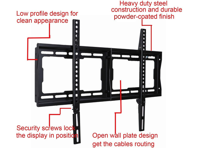 VideoSecu Low Profile TV Wall Mount Bracket for Most 32' - 75' LCD LED UHD Plasma HDTV, Compatible with Sony Bravia Samsung LG Haier Vizio Sharp...