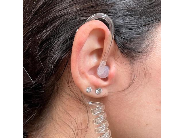 PROMAXPOWER 1-Wire FBI Security Acoustic Clear Tube Earpiece Headset with PTT Mic for Motorola Two-Way Radios PMLN7157A, SL300, SL2600, SL3500e,...