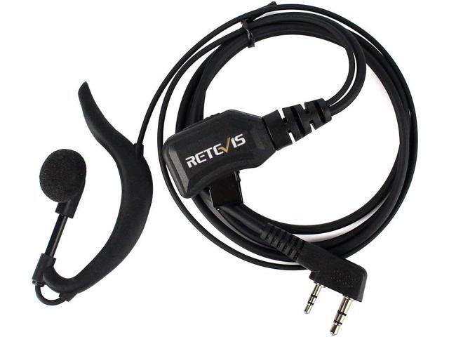 Retevis Walkie Talkie Earpiece with Mic G Shape 2 Pin Adjustable Volume Headset Compatible with Retevis H-777 RT22 RT21 Baofeng UV-5R 888S 2 Way...