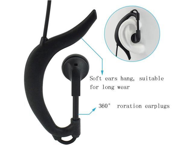 Retevis Walkie Talkie Earpiece with Mic G Shape 2 Pin Adjustable Volume Headset Compatible with Retevis H-777 RT22 RT21 Baofeng UV-5R 888S 2 Way...