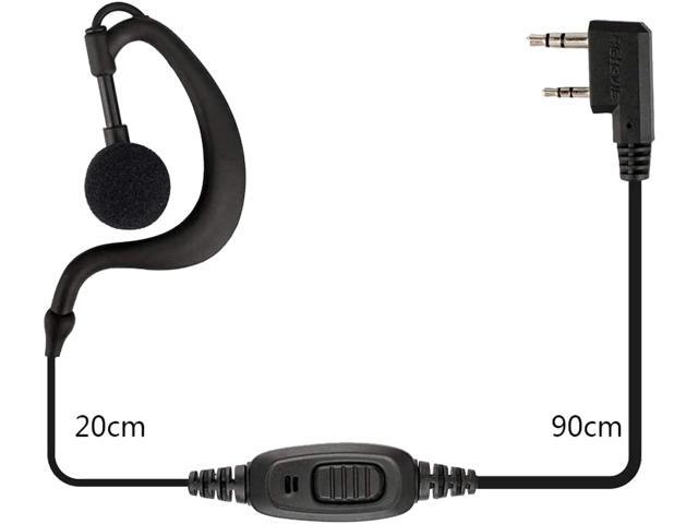 Retevis Case of 10, Two Way Radio Earpiece with Mic Single Wire Earhook Headset Compatible with Baofeng BF-888S UV-5R H-777 RT22 Arcshell AR-5...