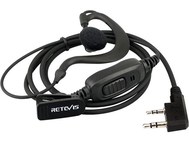 Retevis Case of 10, Two Way Radio Earpiece with Mic Single Wire Earhook Headset Compatible with Baofeng BF-888S UV-5R H-777 RT22 Arcshell AR-5...