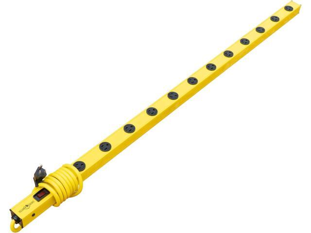Yellow jacket 5154 4-Foot Metal Power Strip With 510J Surge Protector and Re-settable Circuit Breaker, Featuring 12 Outlets with 6-Foot Yellow Cord