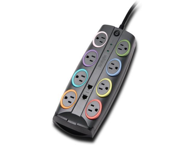 Kensington SmartSockets 8-Outlet, 8-Foot Cord, & 3090 Joules Premium Surge Protector (K62691NA) Gray
