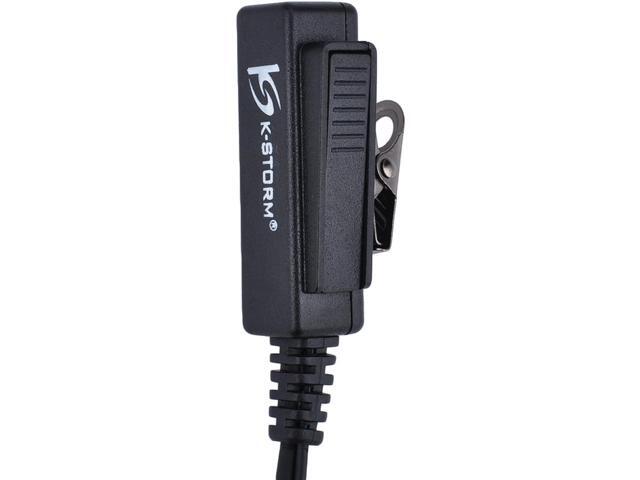KS K-STORM PD682 Acoustic Tube Earpiece Headset Compatible with Hytera Radio PD600 PD602 PD662 PD680 PD685 HP602 X1p X1e etc, PU Material, Black