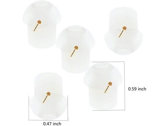 Lsgoodcare 50Pack White Silicone Rubber Replacement Mushroom EarTips Earbud Compatible for Motorola Kenwood Icom Yaesu Baofeng HYT Midland Cobra...