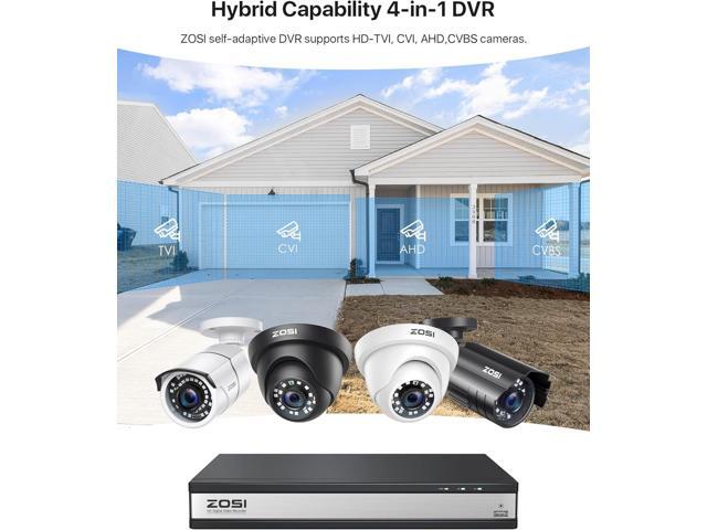 ZOSI 16 Channel H.265+ Home Security DVR Recorder, 1080P Lite Hybrid 4-in-1(Analog/AHD/TVI/CVI) CCTV DVR for Security Camera, Motion Detection,...