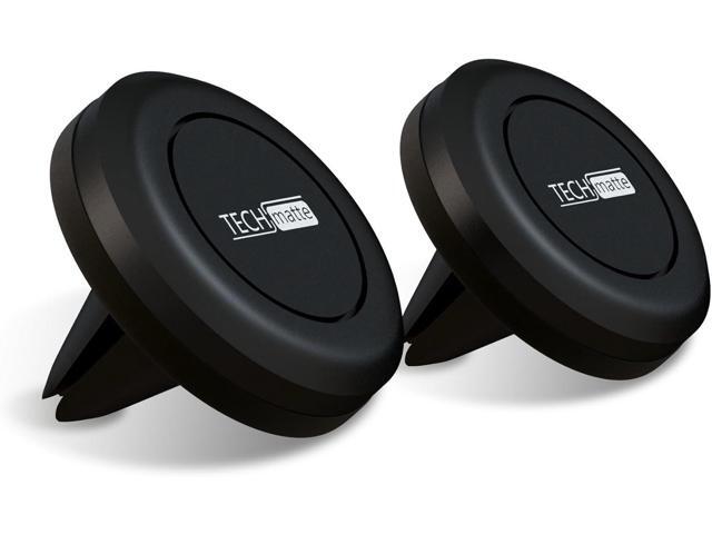 TechMatte Magnetic Car Phone Mount (2-Pack) - Universal Air Vent Magnetic Phone Mount Holder (2-Pack, Black)