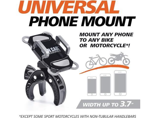 Bike & Motorcycle Phone Mount - For iPhone 14 (13, Xr, SE, Max/Plus), Galaxy S22 or any Cell Phone - Universal ATV, Mountain & Road Bicycle...