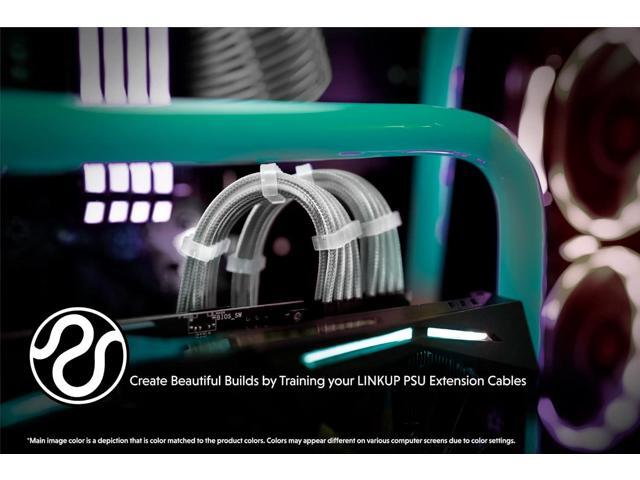 LINKUP - AVA 30cm PSU Cable Extension Sleeved Custom Mod GPU PC Braided w/Comb Kit 1 x 24 P (20+4) 1 x 8 P (4+4) CPU 2 x 8 P (6+2) GPU Set ...