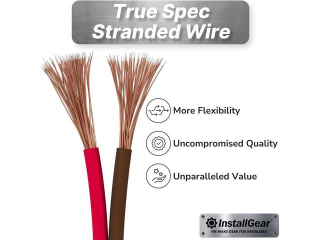 InstallGear 14 Gauge Speaker Wire Cable (100 Foot) - 14 Gauge Wire True Spec and Soft Touch - Red/Black (Great Use as Car Speaker Wire for Car...