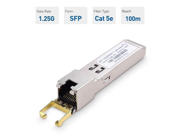 Cable Matters 1000BASE-T Gigabit SFP to RJ45 Copper Ethernet Modular Transceiver for Cisco, Ubiquiti, TP-Link, Huawei, Netgear, and Supermicro...