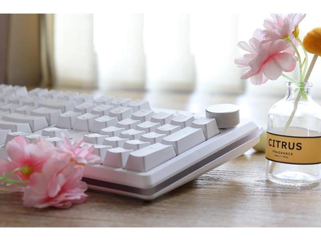 i-rocks K71M RGB Mechanical Gaming Keyboard with Media Control Knob, Switches (Brown), 107 Keys w/Full NKRO, PBT Keycaps, Multimedia Hotkeys,...