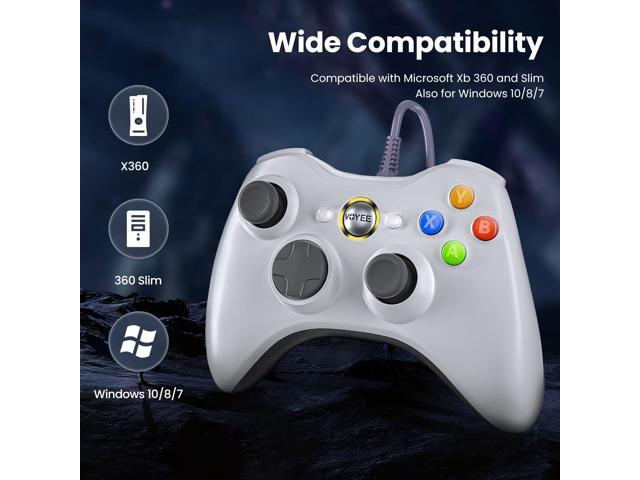 VOYEE PC Controller, Wired Controller Compatible with Microsoft Xbox 360 & Slim/PC Windows 10/8/7, with Upgraded Joystick, Double Shock Enhanced...