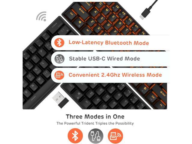 RK ROYAL KLUDGE RK61 Wireless 60% Triple Mode BT5.0/2.4G/USB-C Mechanical Keyboard, 61 Keys Wireless Mechanical Keyboard, Compact Gaming Keyboard...