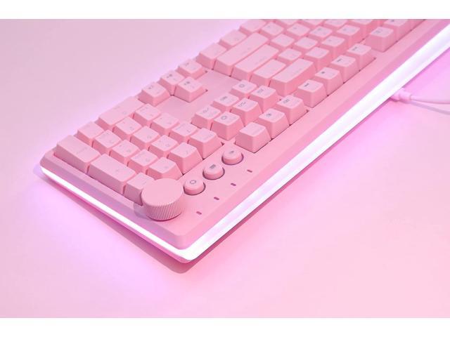 i-rocks K71M RGB Mechanical Gaming Keyboard with Media Control Knob, Switches (Brown), 107 Keys w/Full NKRO, PBT Keycaps, Multimedia Hotkeys,...