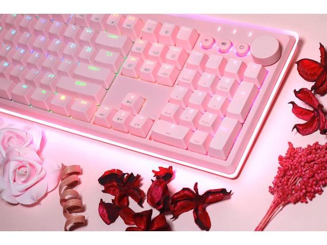 i-rocks K71M RGB Mechanical Gaming Keyboard with Media Control Knob, Switches (Brown), 107 Keys w/Full NKRO, PBT Keycaps, Multimedia Hotkeys,...