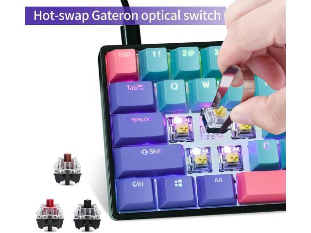 GTSP Gk61 60% Mechanical Keyboard Gaming Custom SK61 Hot Swappable 60 Percent with PBT Keycaps RGB Backlit NKRO Type-C Cable for PS4 (Gateron...