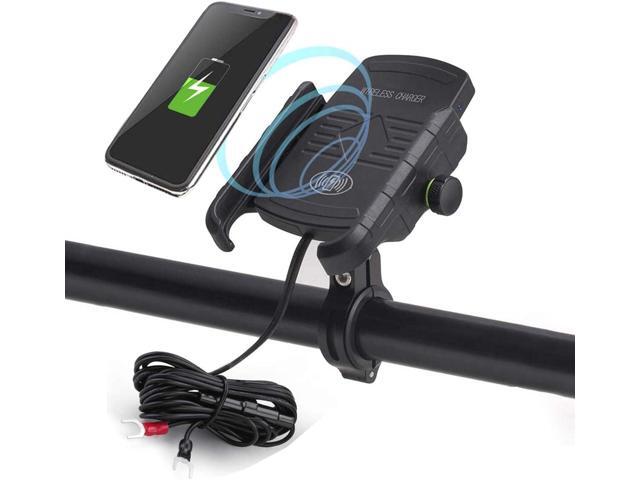 iMESTOU Motorcycle Wireless Charger Phone Mount Waterproof Handlebar Qi Charging Phone Holder 360 Rotatable for 3.5-6.5 Inch Cellphones Work with...