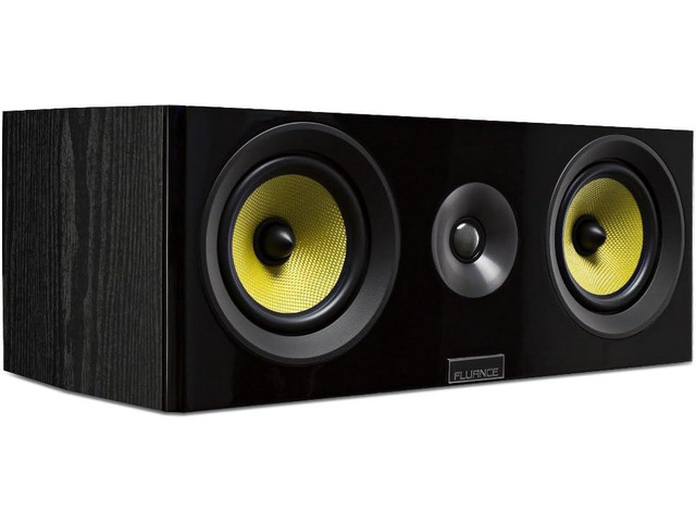 Fluance Signature HiFi 2-Way Center Channel Speaker for Enhanced Dialogue and Vocals in Home Theater Surround Sound Systems - Black Ash (HFC)