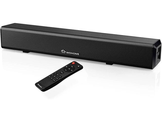 Wohome Small Sound Bars for TV, 50W 16-Inch Ultra Slim Mini Surround Soundbar Speakers System with Wireless Bluetooth 5.0 Optical AUX USB. photo