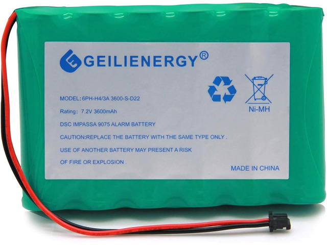 6PH-H-4/3A3600-S-D22 7.2v 3600mAh Ni-MH Battery Compatible with DSC IMPASSA 9057 Battery Wireless Security System