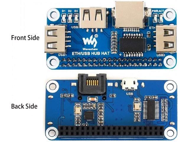 Ethernet/USB HUB HAT Expansion Board for Raspberry Pi 4B/3B+/3B/2B/Zero/Pi Zero W/Pi Zero 2W,with RJ45 10/100M Ethernet Port (Based on RTL8152B...